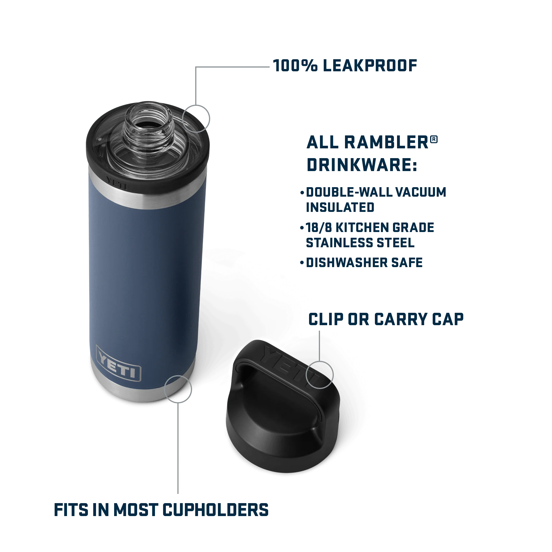 Rambler® 18 oz (532 ml) Bottle With Chug Cap - Image 5