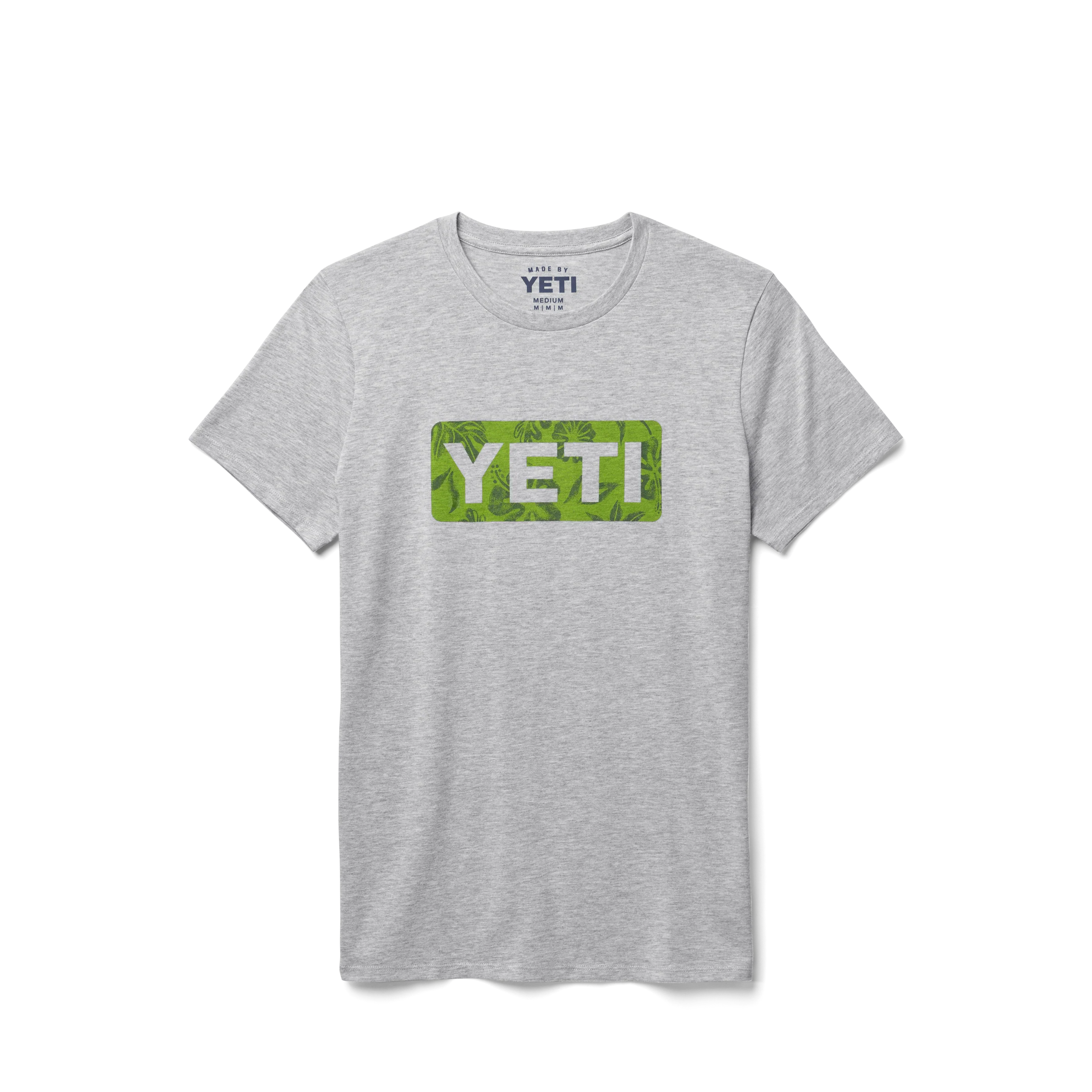 Womens Floral Logo Badge Short Sleeve T-Shirt Heather Grey